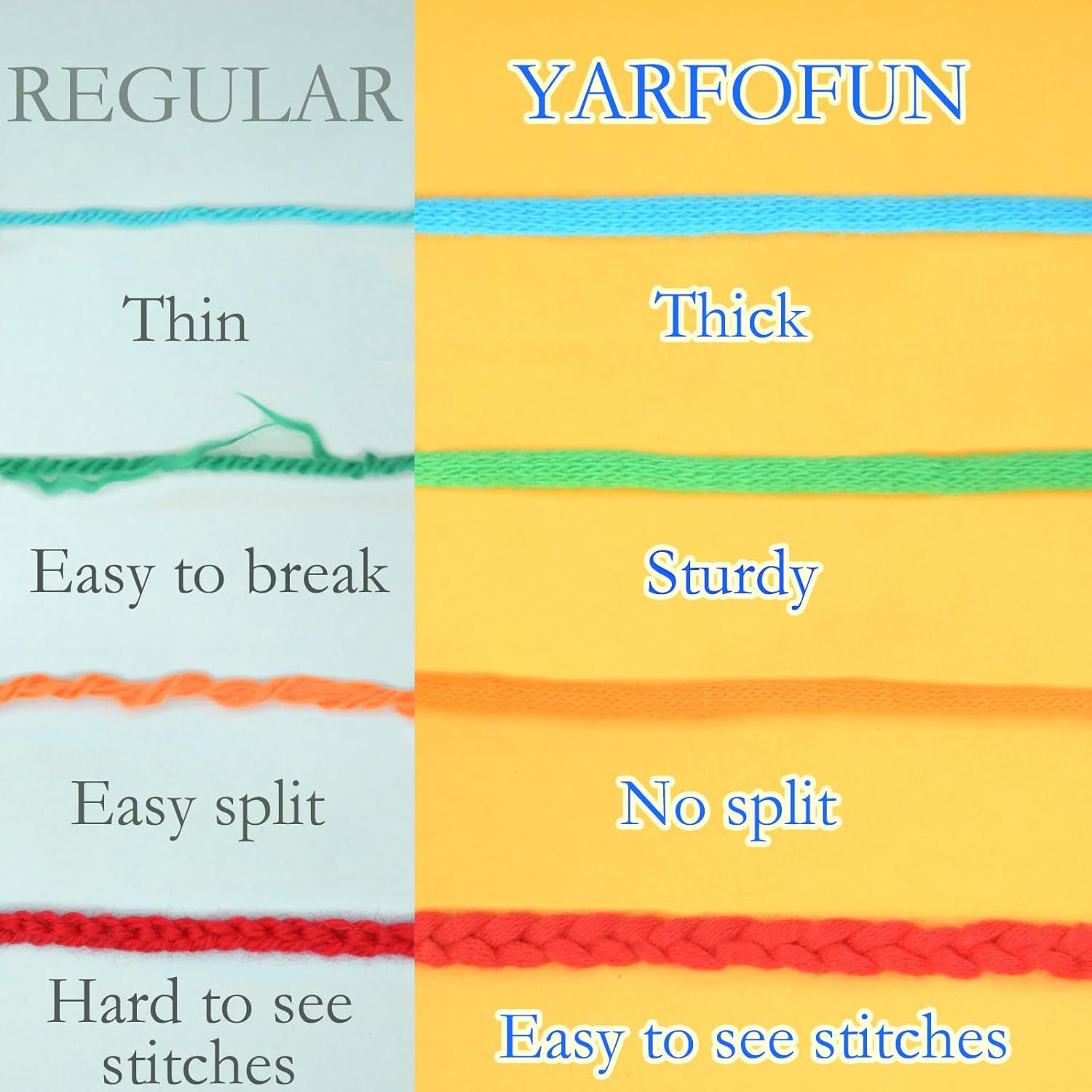 15 Pack Multi Mix Cotton Crochet Yarn - Beginner Friendly with Easy-to-See Stitches - Blue, Green, Pink, Red, Yellow, Orange