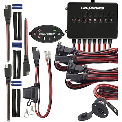 Yak-Power | Complete System for Kayaks | Digital Switching with Plug-and-Play Connectivity and Control of Your 12-Volt Electronics