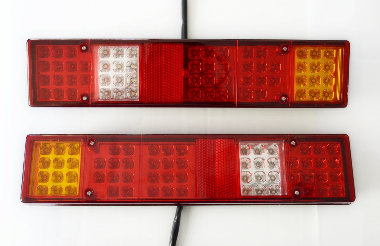 2 x tylne tylne światła LED 12 V 6 funkcji do podwozia przyczepy ciężarówki samochód ciężarowy samochód ciężarowy autobus kempingowy