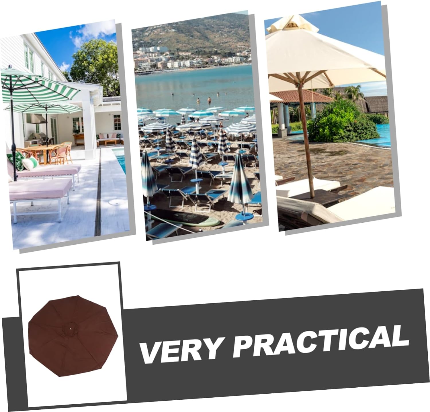 Patio Umbrella Replacement Canopy Outdoor Sunshade Canopy for Easy Maintenance and Versatile Design for Garden Backyard and Cafes