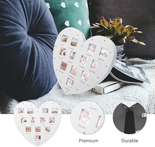 Miniatura 4 de Marco de fotos decorativo con forma de corazón, adorno para colgar en la pared, marco de fotos de bebé, marco de fotos para bebés, marco de fotos