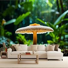 Fantasy Forest Wallpaper murals, Fantasy Mushrooms Large Wall Mural, 170"x108" Full Walls Coverage Ideal for DIY Creative Restyling Living Room Bedroom Kids Room