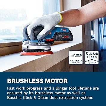 Bosch Professional 18V System Cordless Random Orbit Sander GEX 18V-125 (incl. Sanding disc (125 mm), 1x Sanding Paper, dust Bag, Without Battery/Charger, L-BOXX 136)
