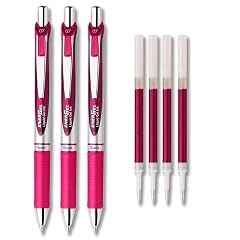 Pentel EnerGel Deluxe RTX Liquid Gel Ink Pen Set Kit Pack of 3 with 4 Refills 0 7mm