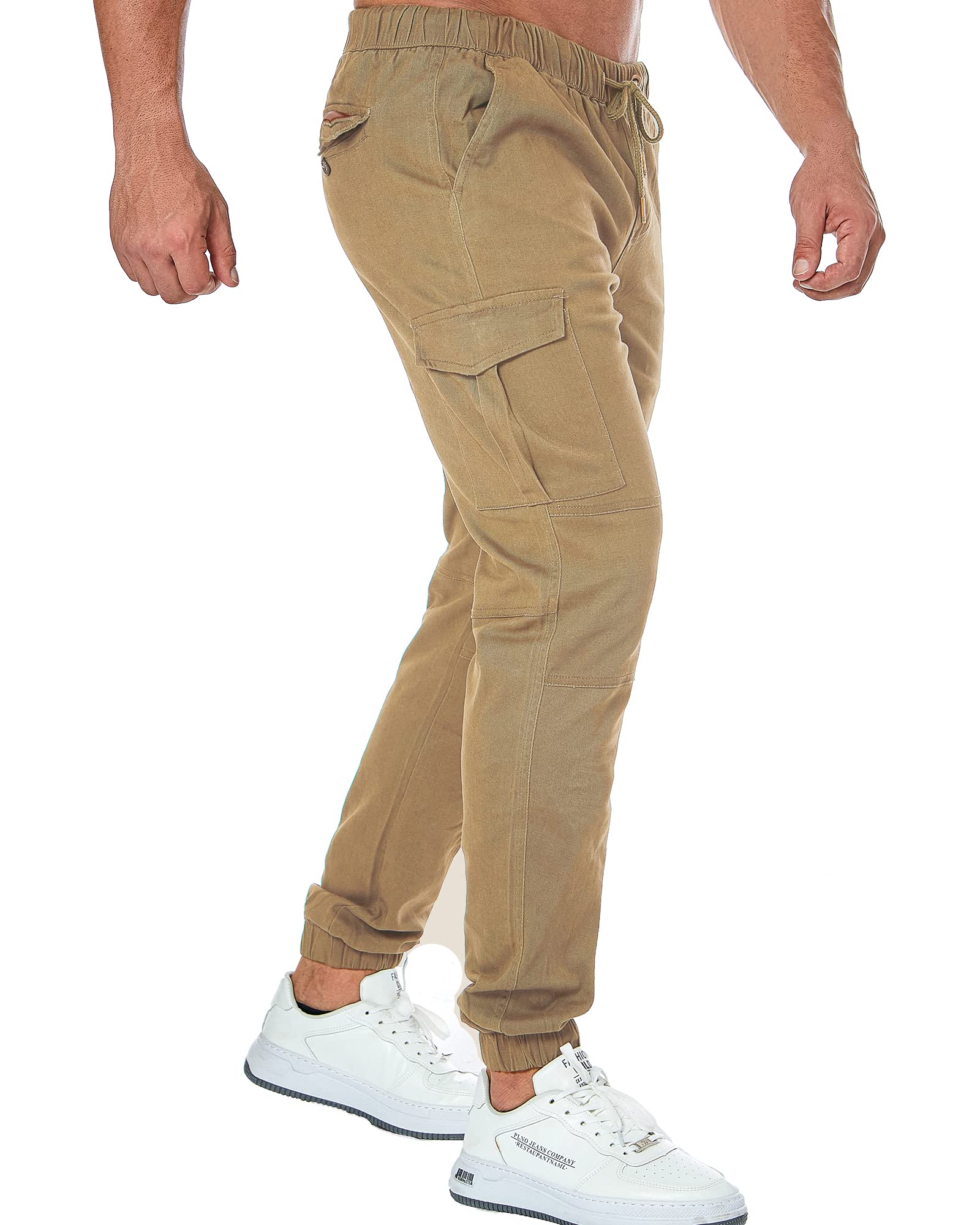 ZOEREA Homme Pantalon Cargo Sport Jogging Pantalons Multi Poches Ceinture Élastique Casual Activewear Long Pants