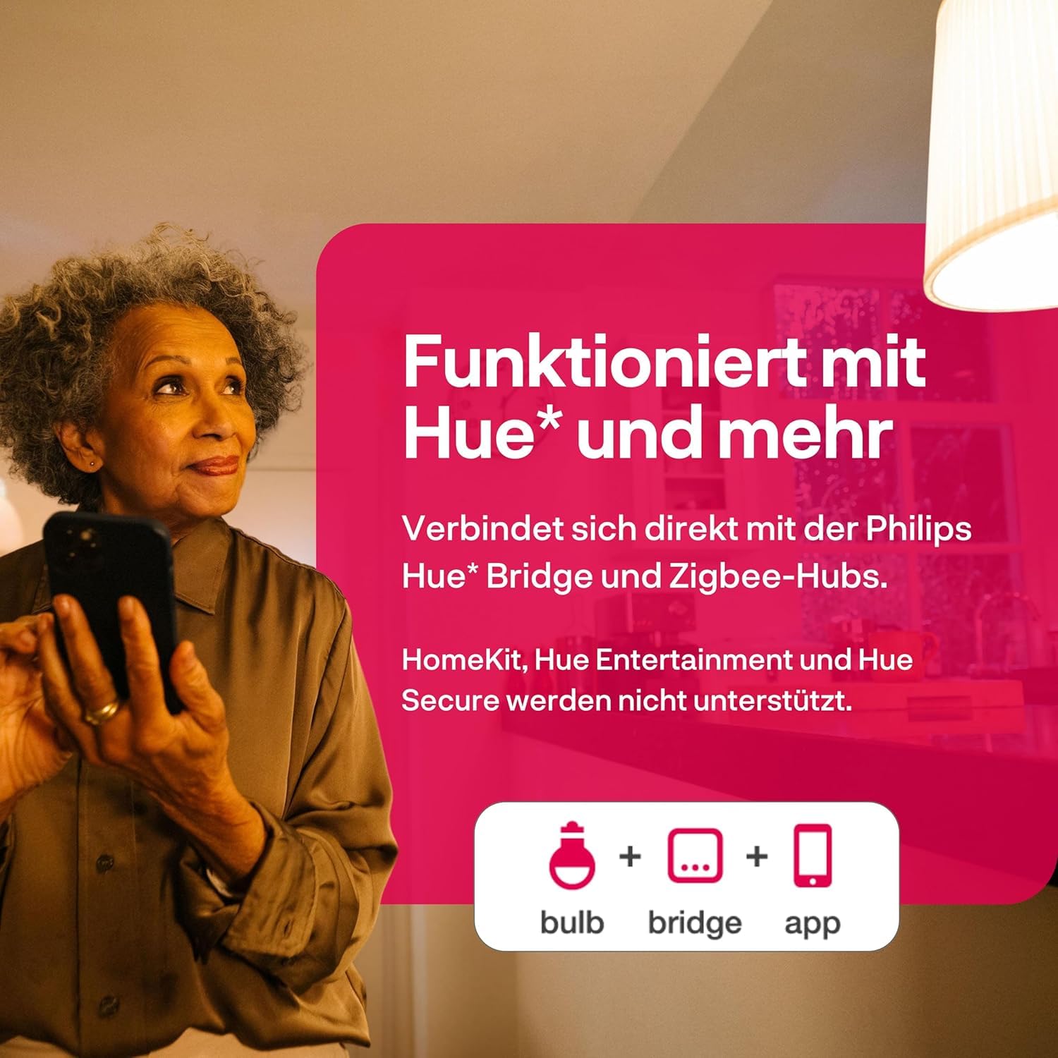 innr Zigbee E27 Smart Lampe, funktioniert mit Alexa und Hue* (Bridge erforderlich), LED Filament Glühbirne, Warmweiß, Dimmbar, Smart Home, 550lm, 4 Stück