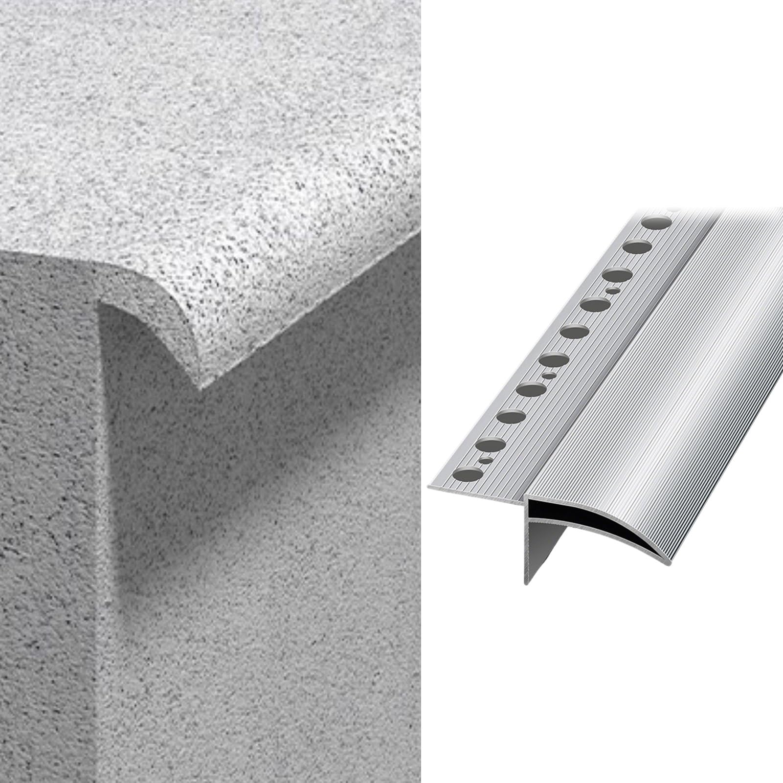Viiguiy W65mm/2.5In Concealed Aluminum Rain Diverter, Prevents Moisture Drip Edge Flashing Profile, Guides Rainwater Away Wall Eaves Edge Trim, Embedded Installation(,L1.9m/6.2Ft)