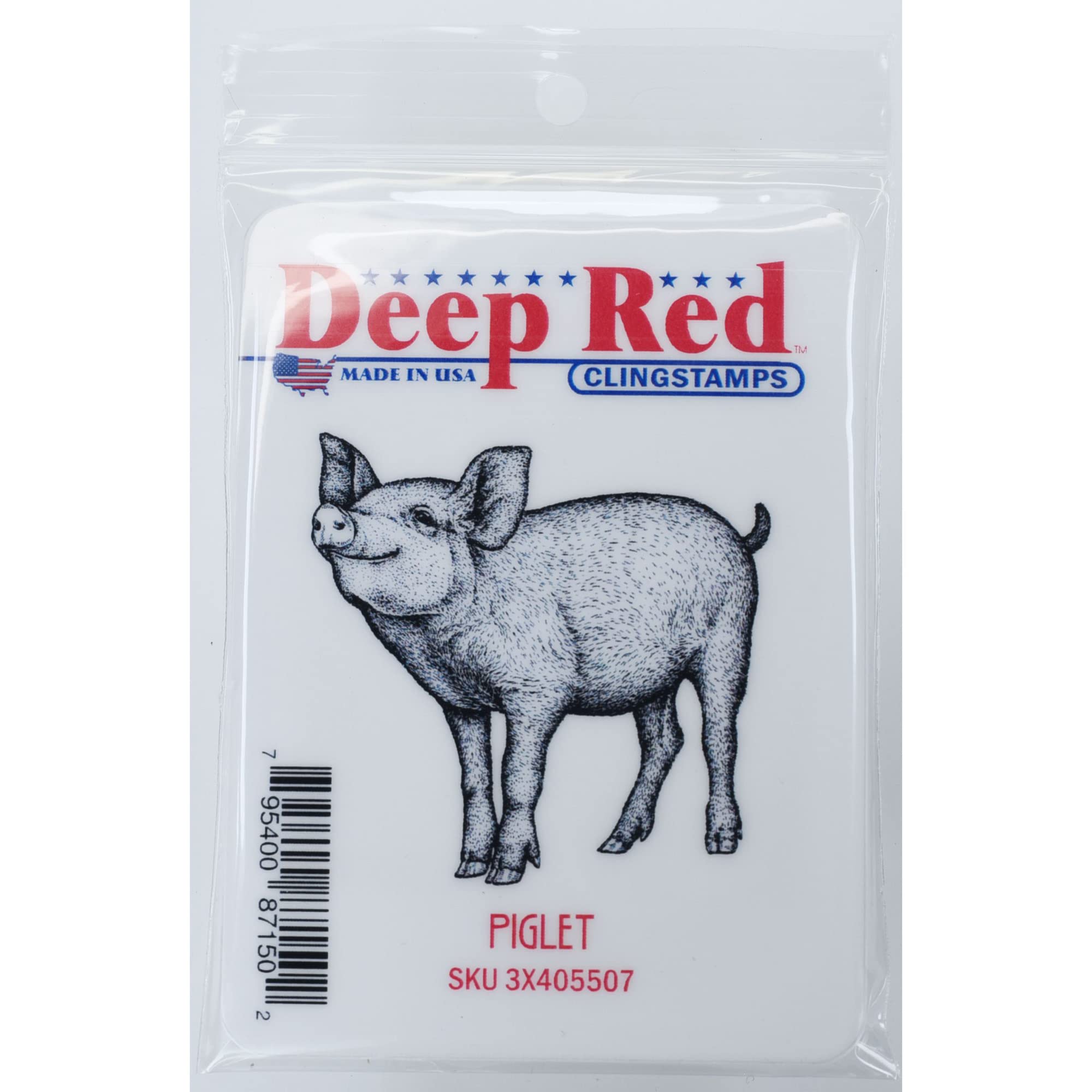 Stamps Tampon étirable Piglet-Deep Rouge Rouge Profond, Acrylique, Multicolore