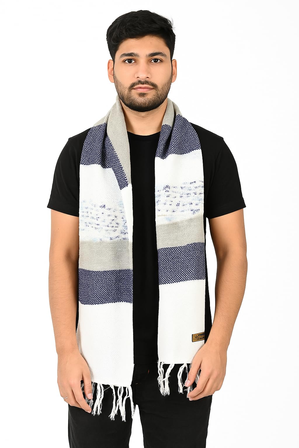 Oravel Multicolor Handwoven Wool Muffler for Men & Women – Soft & Warm Winter Scarf with Tassel Ends – Stylish Striped Pattern pack of 1-picture-44