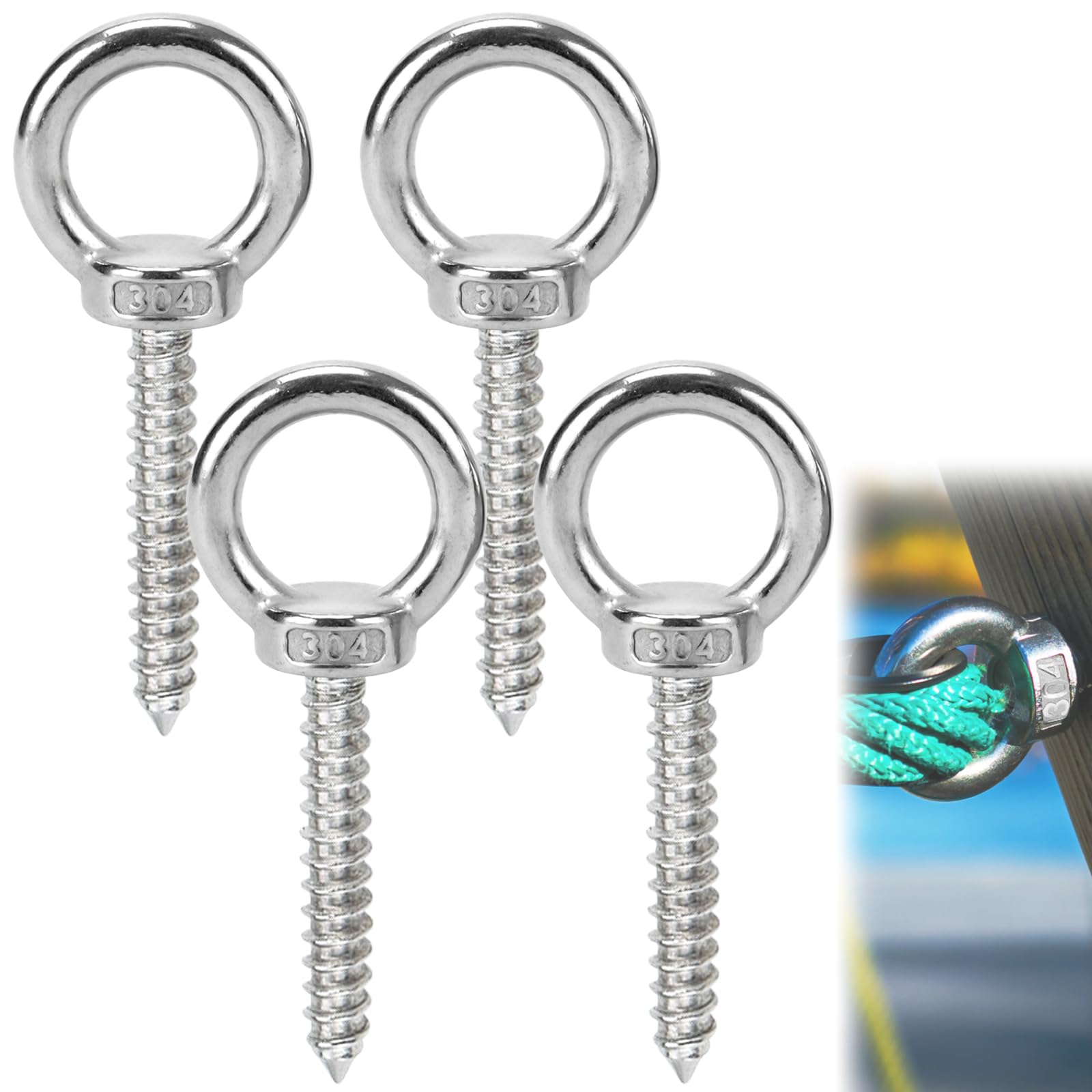 Sunowl Ganci Per Altalena Con Cuscinetti – Set 4 Pezzi M10 In Acciaio Inox 304, Portata 680 Kg