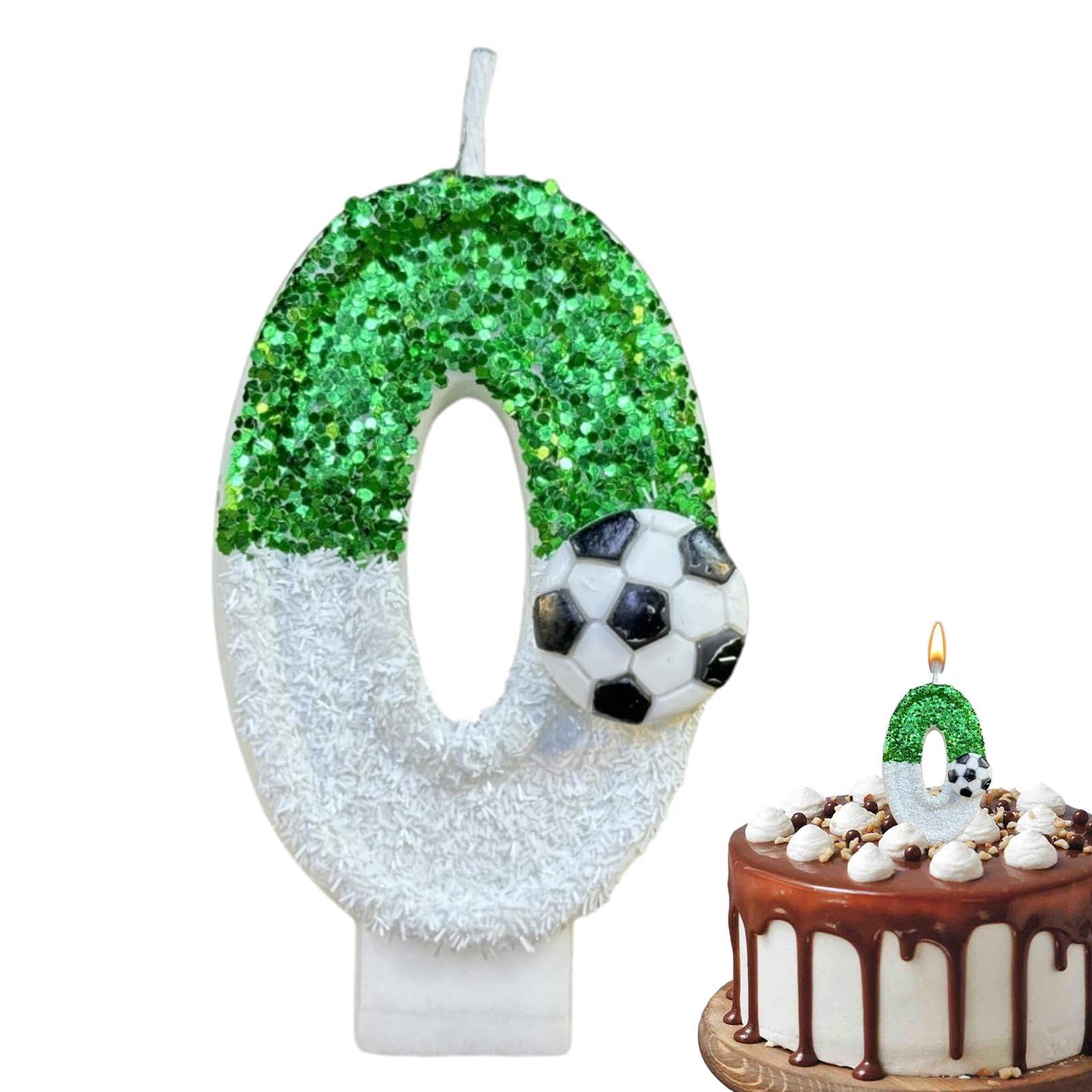 Teksome Soccer Birthday Candle - Soccer Cake Topper, Glitter Football Number Candles Decorations, Creative Cake Decoration for Birthday, Wedding,