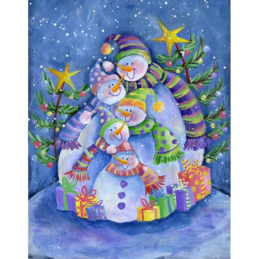 5D Diamond Painting Kits, Christmas Present Snowman Starry Sky WOWDECOR Full Drill DIY Diamond Art Cross Stitch Paint by Numbers