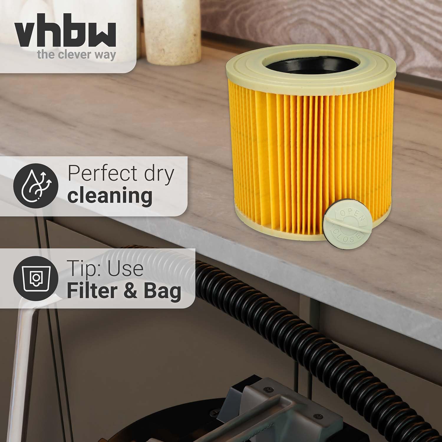 Vhbw Filtre plissé plat compatible avec Kärcher NT 75/2 Tact² Me