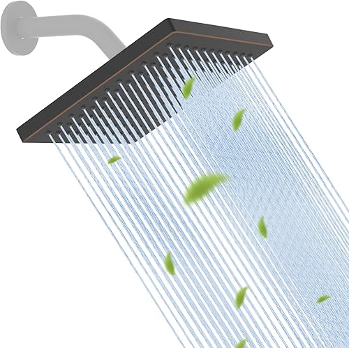 Miniatura 19 de Hibbent Cabezal de ducha de lluvia de metal grueso, cabezal de ducha de lluvia de alta presión de 8 pulgadas, cabezales de ducha de cascada de baño,