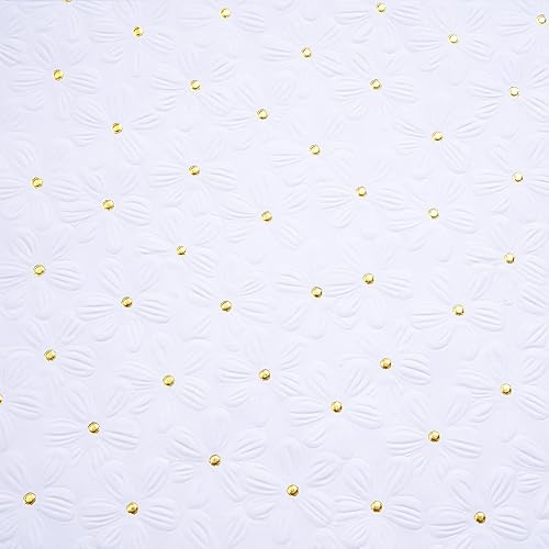 Miniatura 8 de RUSPEPA Rollo de papel de regalo blanco, mini rollo, flor con diseño de puntos dorados, perfecto para bodas, cumpleaños, aniversarios, despedidas de