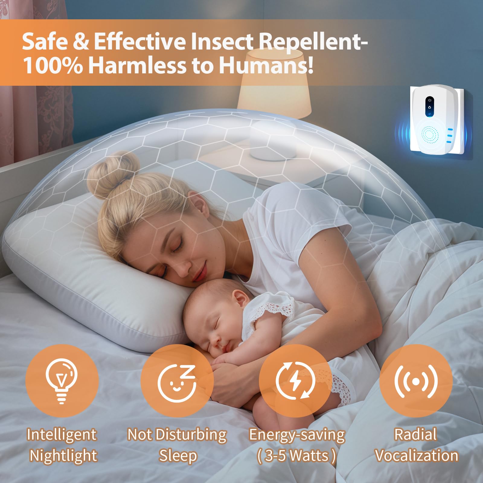 2026 Upgraded Ultrasonic Indoor Pest Repeller, 3-Mode Mouse Traps, 6 Pack
