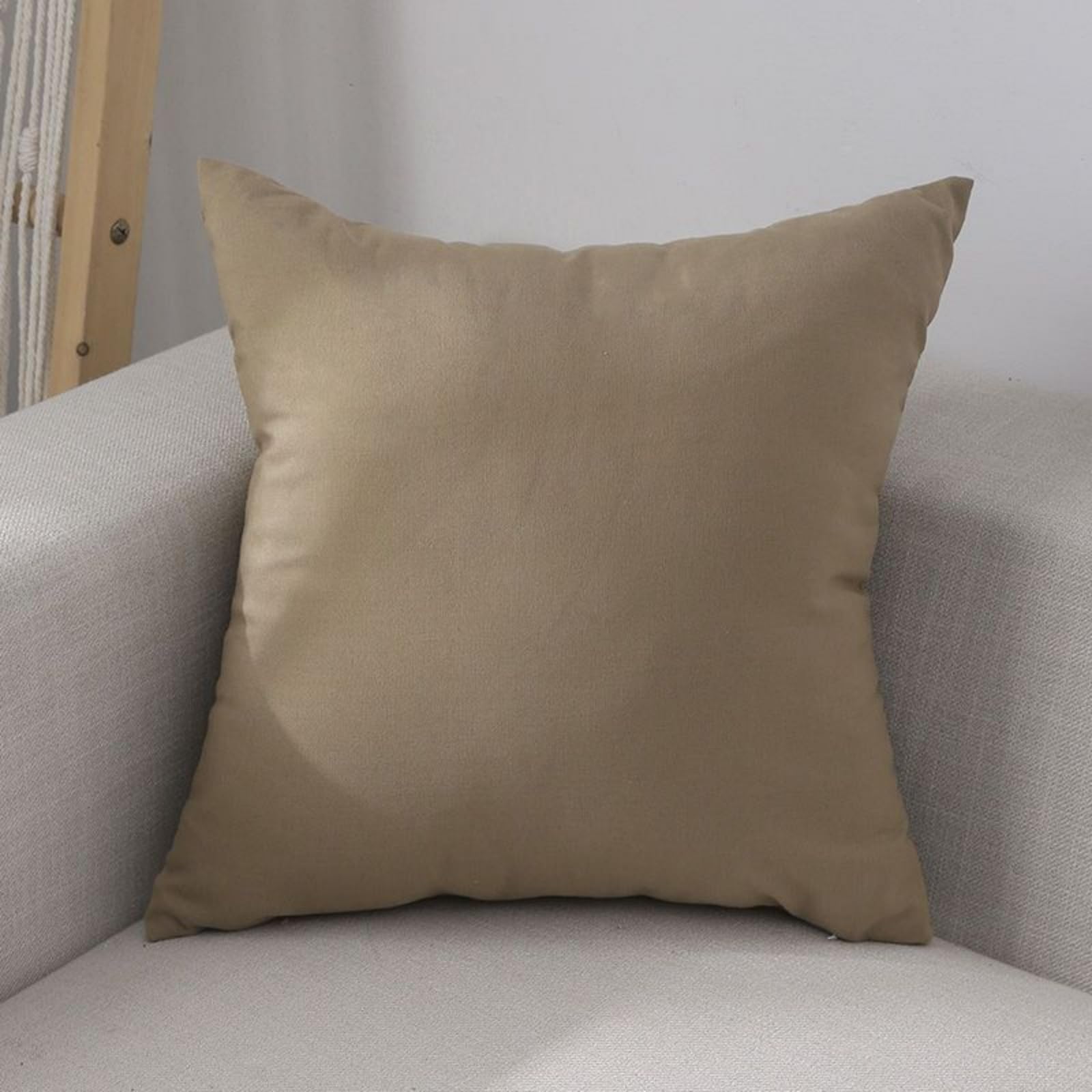 Cushion Covers 40cm x 40cm Chocolate Color Sofa Cushion Cover Linen with Invisible Zippers,Throw Pillow Covers for Bedroom Home Decor