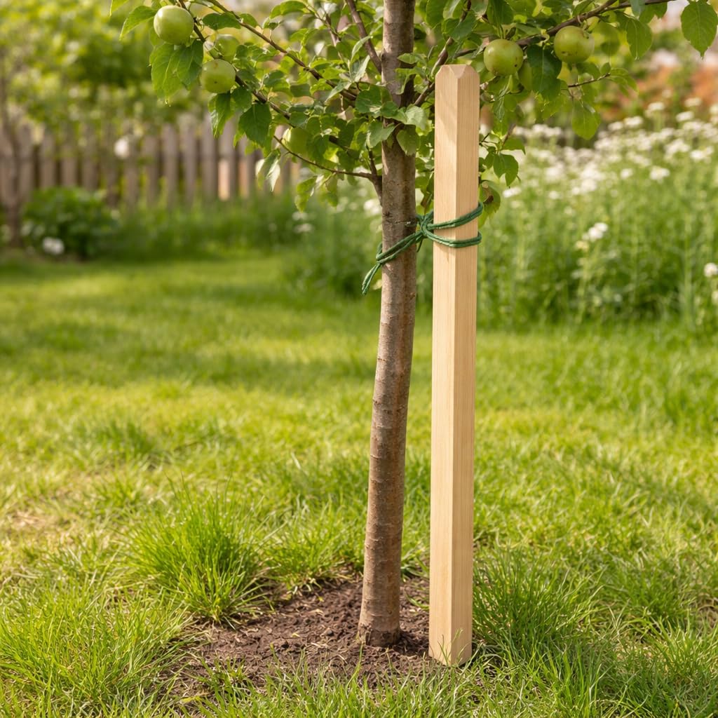 Quadratisch Pflanzstäbe Länge 80 cmSet 50 Stück Buchenholz Holzpflock Gartenstütze Für Pflanzen Bäume Tomaten Holzpfähle Holz Zaunpfosten Garten