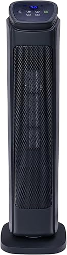 Miniatura 9 de Comfort Zone Calentador de espacio de torre de 30 pulgadas, 1500 W750 W, control remoto, termostato LCD digital y temporizador, oscilación de 50, 4