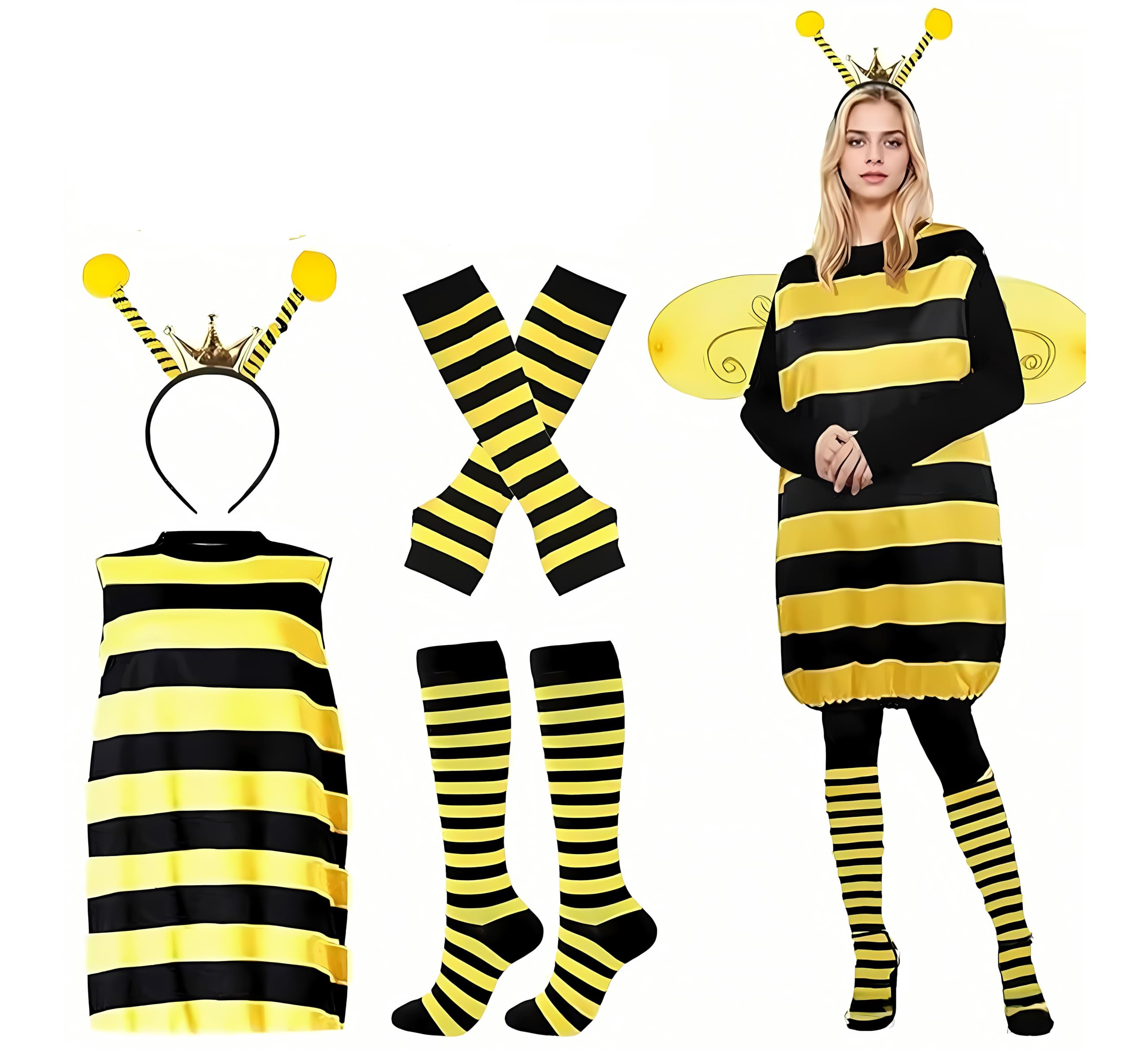 Disfraz de abeja para mujer, Halloween, reina de abeja, disfraz de abeja para adultos, disfraz para Halloween y carnaval
