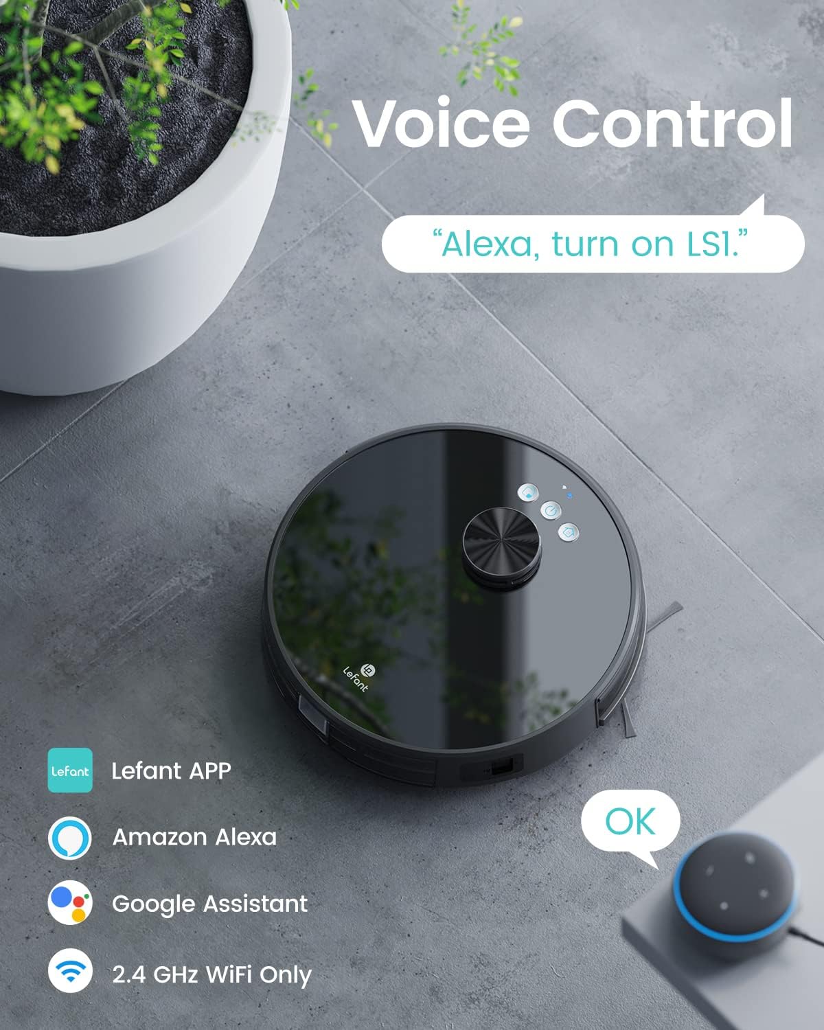 Buy Lefant Lidar Navigation Robot Vacuum Cleaner, LS1 with M210, 3200Pa