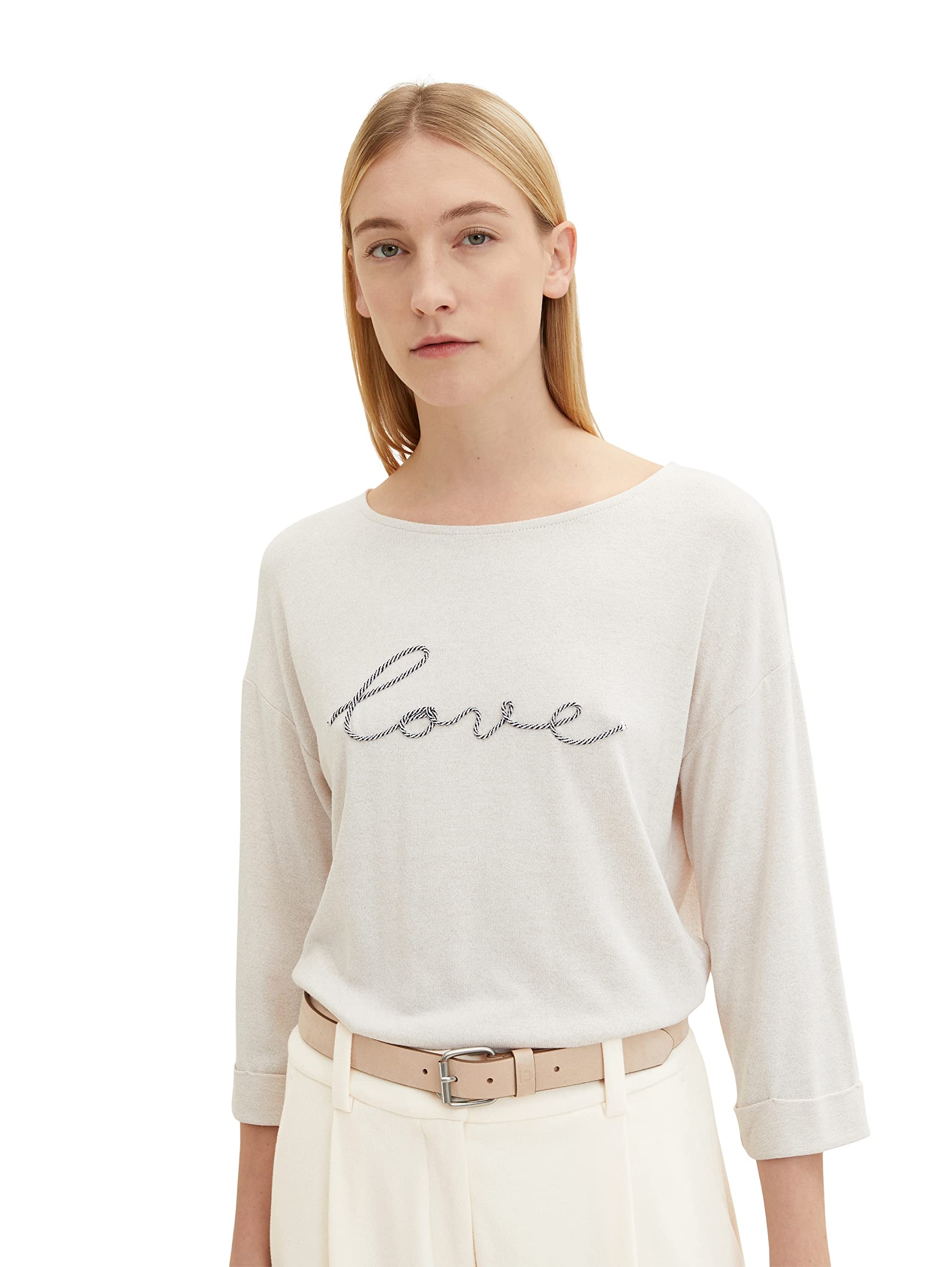 TOM TAILOR Damen T-Shirt mit Stickerei