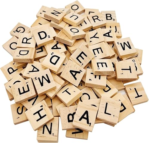 Miniatura 7 de 400 azulejos de letras de madera, azulejos de madera para manualidades