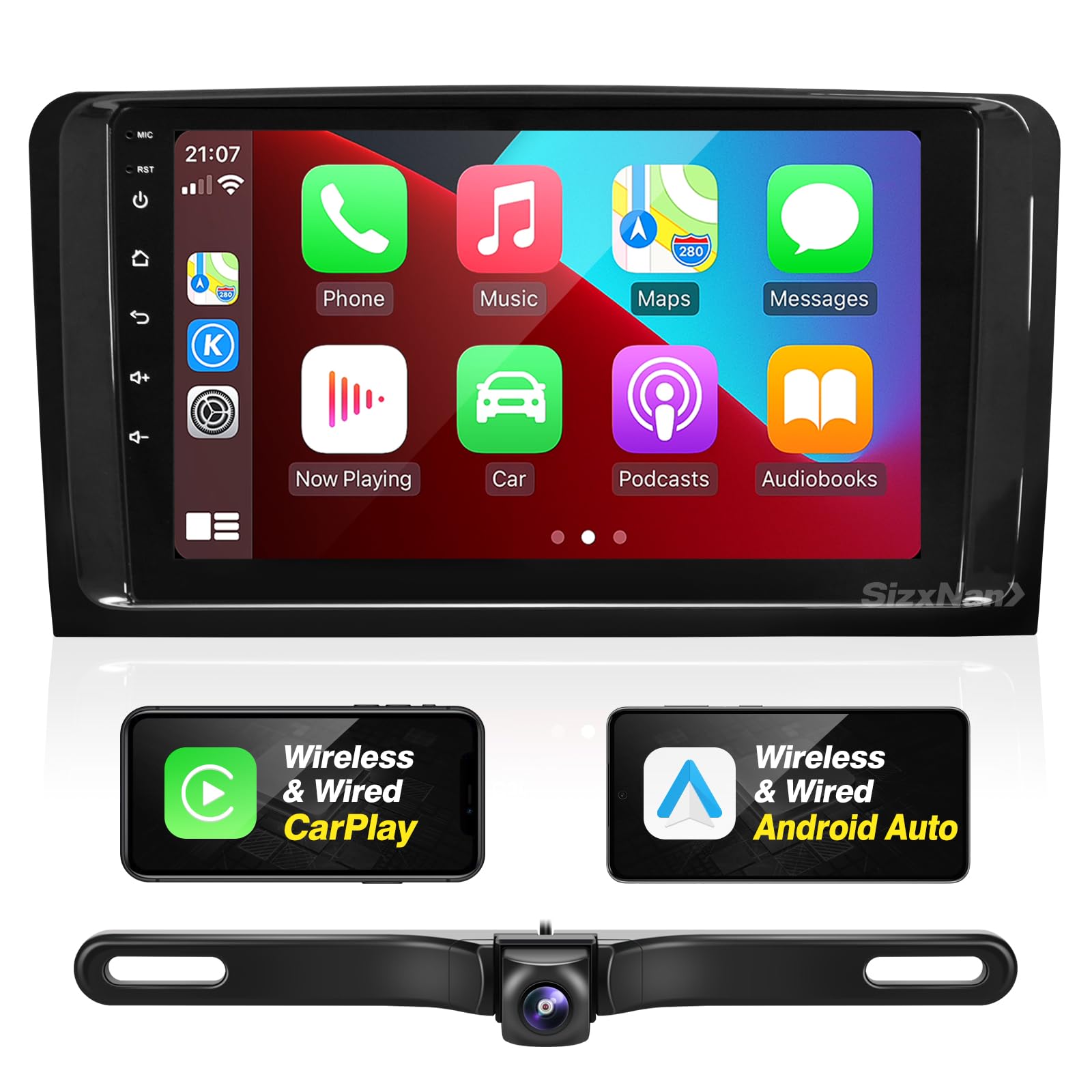Autoradio Android 9 Pouces Pour Mercedes ML/GL W164/X164 - CarPlay & Android Auto Sans Fil - GPS, WiFi, Bluetooth, Caméra De Recul - 4Go/128Go