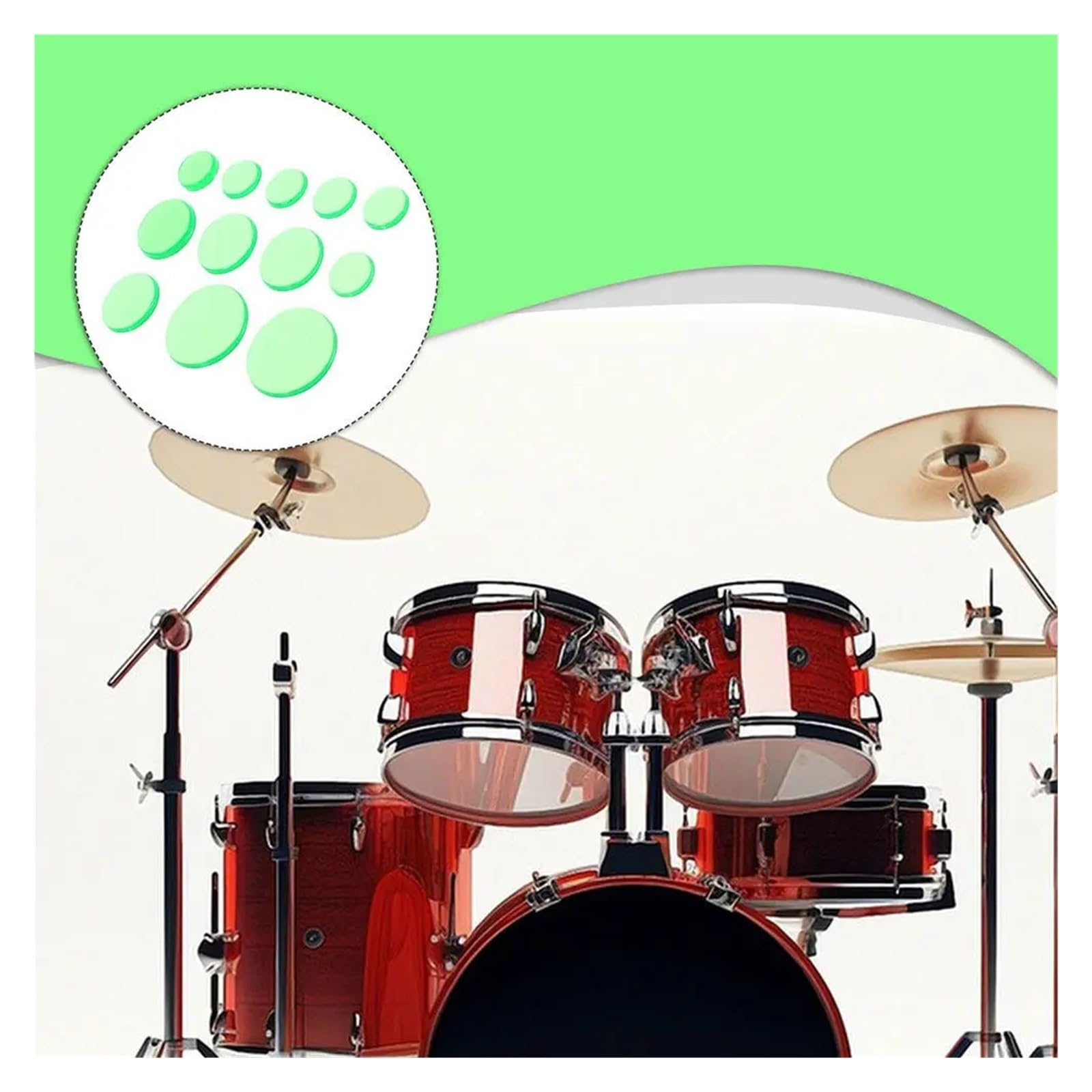 36-teiliges Silikongel-Trommeldämpfungspads-Schalldämpfer-Set