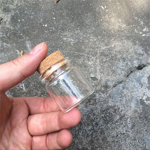 Miniatura 5 de 1.457x1.575x1.063 in 0.7 fl oz Lindos frascos de vidrio botellas de vidrio con corchos pequeños frascos de vidrio botellas de regalo Fábrica al por