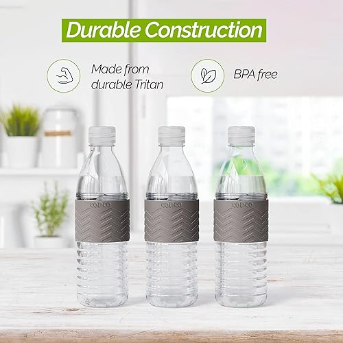 Miniatura 3 de Copco Hydra - Botella de agua de Tritan de 16.9 onzas con tapa resistente a derrames y funda antideslizante, juego de 3, sin BPA, apta para