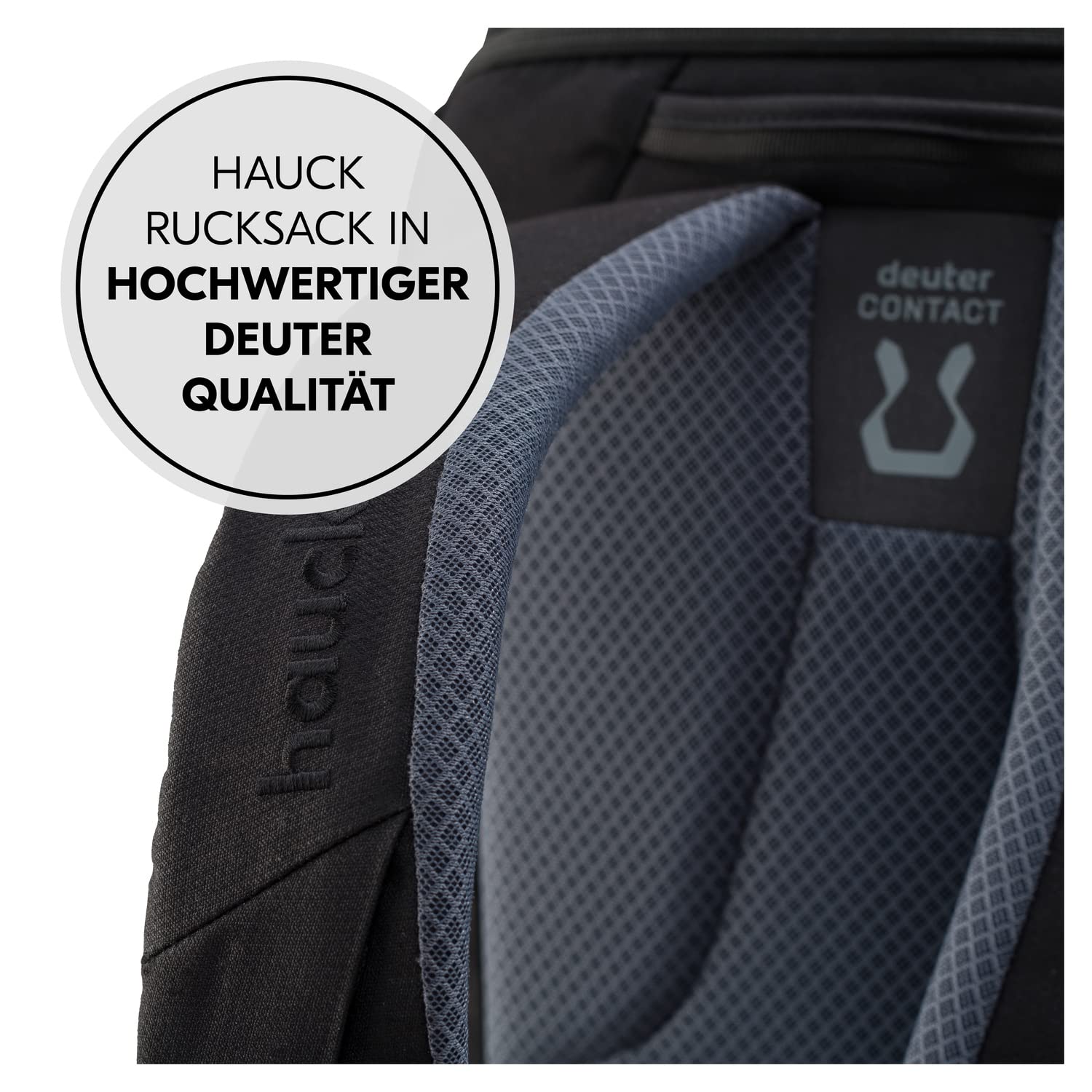 hauck Pack N Walk, Schwarz - Wickelrucksack und Wickeltasche 22 Liter mit Innentaschen, Außenfächern, Verstellbare Gurte und Brustgurt - Rucksack für Damen und Herren