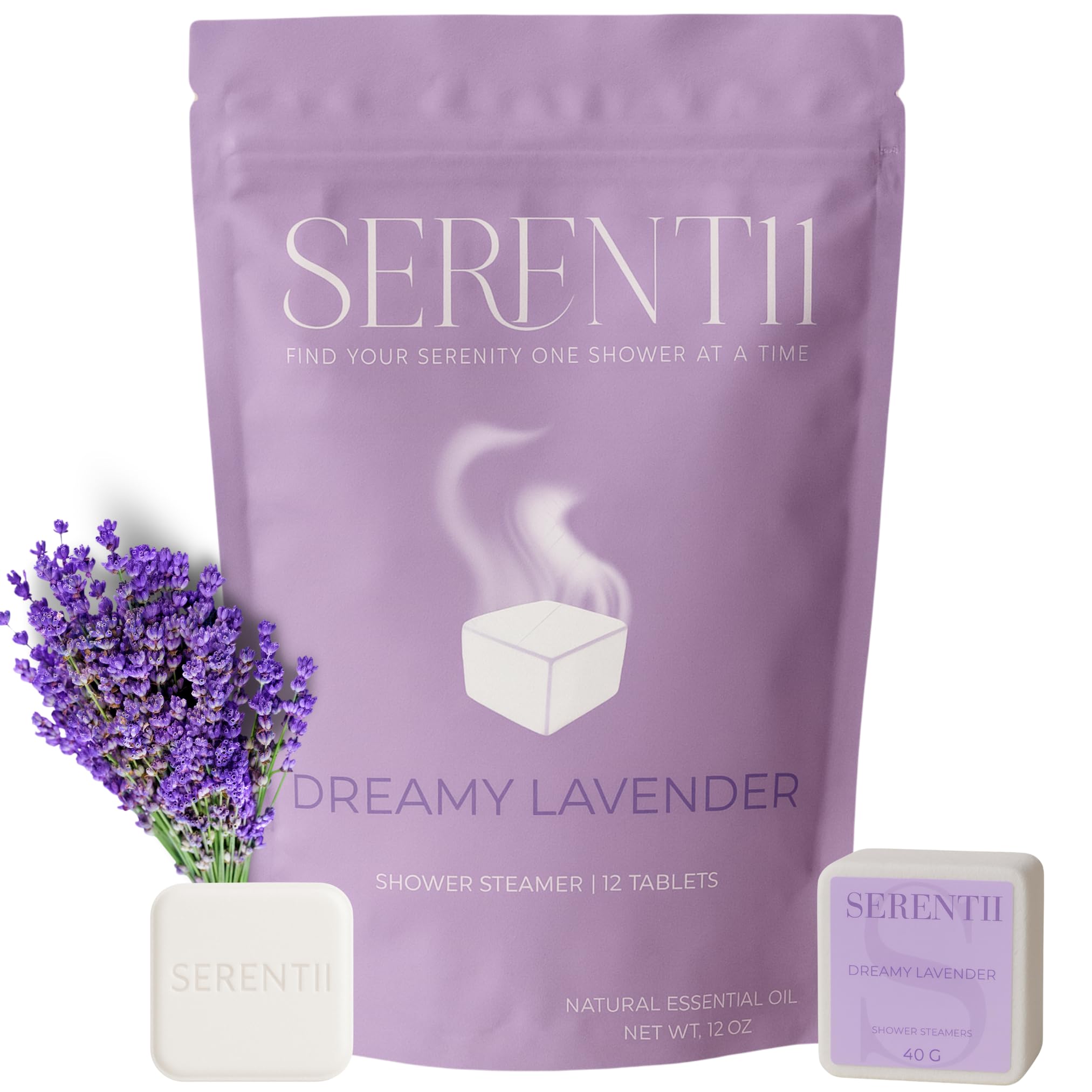 Cuiseur vapeur d'aromathérapie 12 comprimés – Huile essentielle de lavande, soulagement du stress et relaxation, bombes de douche, cadeau de spa pour homme et femme, cadeau de fête des pères