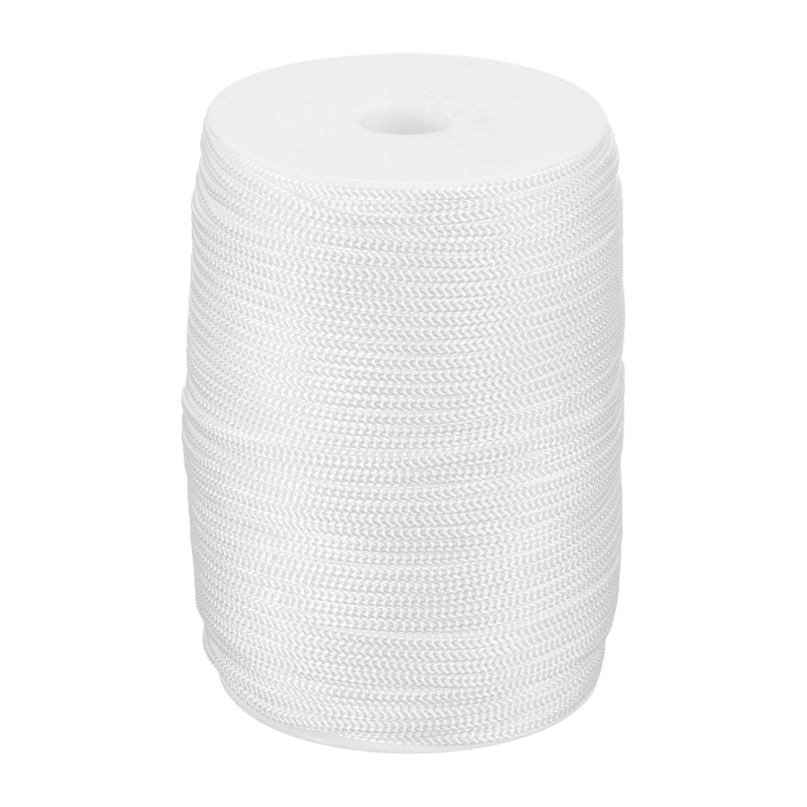 sourcing map 4mm Polypropylene Rope Braided Ropes, 122m Nylon Rope Hollow Utility Cord for Clothesline, Camping, Hiking, Outdoor, White