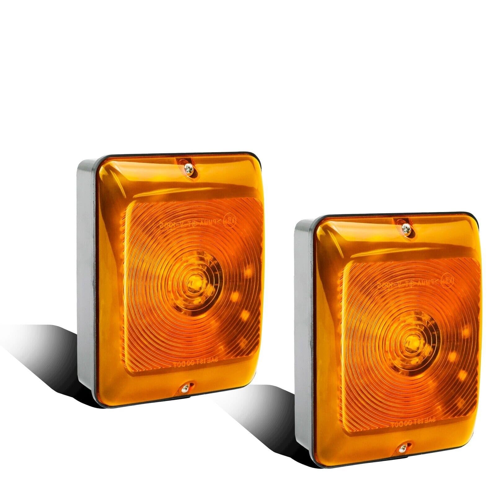 KP1312 2x Rectangle Amber Lights Turn Signal Light for Trailer RV KP-131-2