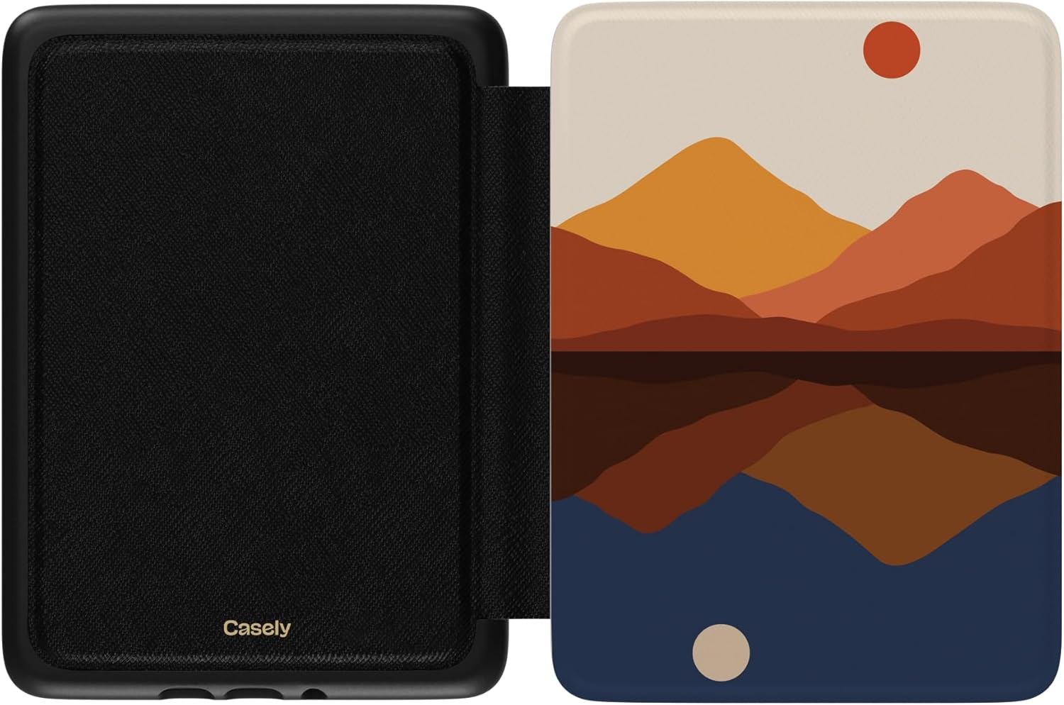 Casely Kindle Case | Opposites Attract | Day & Night Mountains | Compatible with 7" Kindle Colorsoft and 7" Kindle Paperwhite (12th Gen)