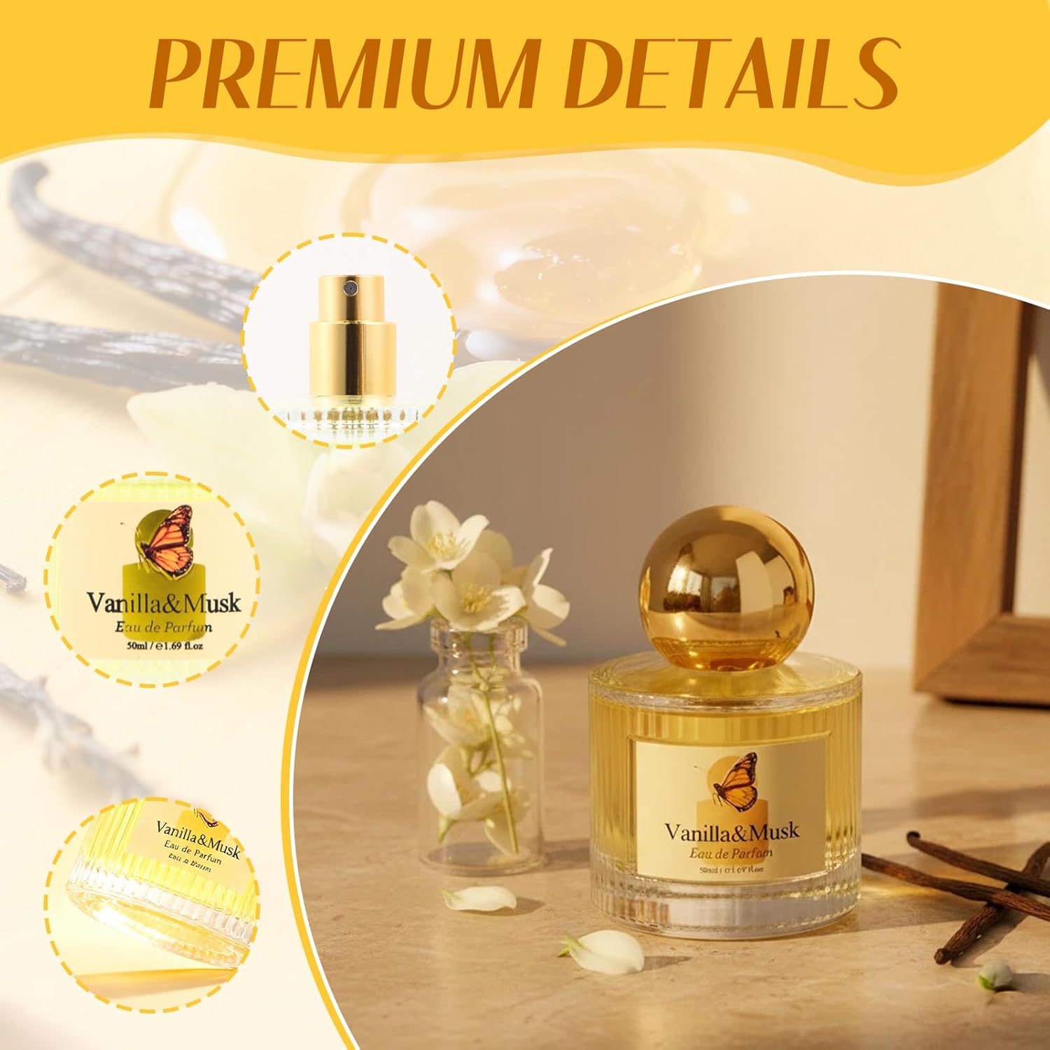 Vanilla Musk Perfume for Women, 1.7 fl oz Eau de Parfum Spray, Long Lasting Sweet Warm Vanilla Scent, Valentine's Day Gifts for Her, Galentines Day Perfume Gift for Women - Image 6