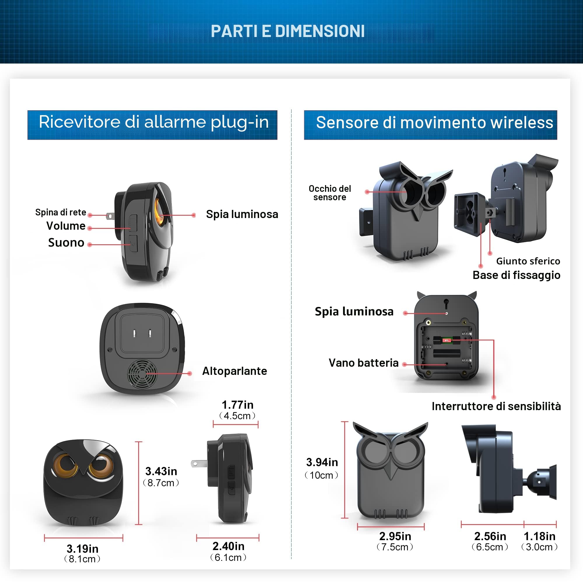 Sistema di allarme wireless per vialetto, portata 800 m, sensore di movimento e rilevatore, sistema di allarme di sicurezza fai da te per casa e ufficio, per monitorare e proteggere proprietà esterne