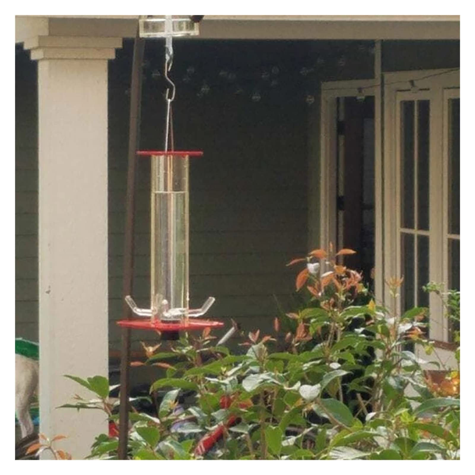 Mangiatoia Per Colibrì In Vetro Per Esterni – 5 Porte A Forma Di Fiore, Riempimento Superiore, Protezione Anti Formiche E Api, Con Posatoi, 2 Pezzi Rossi