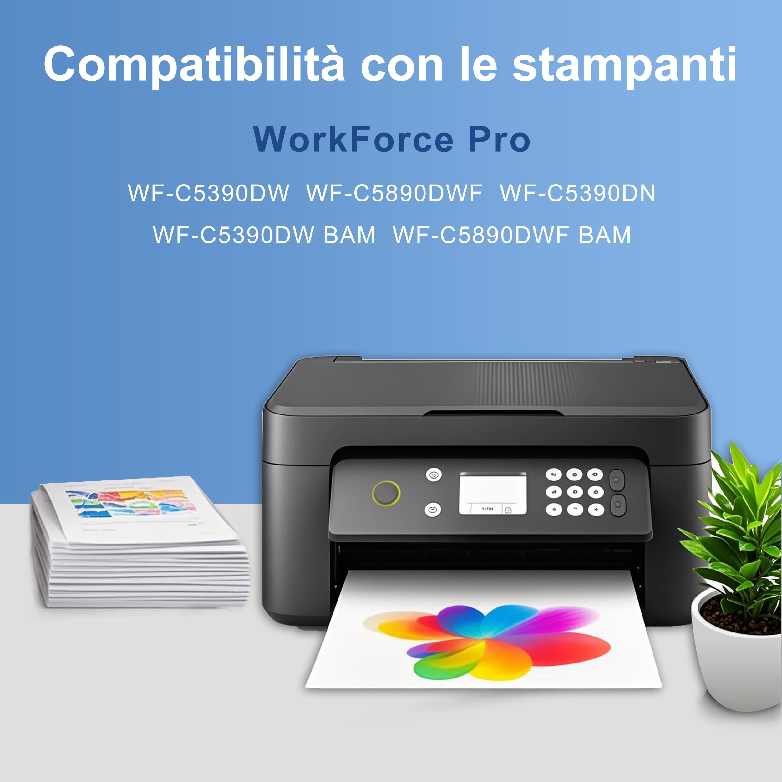 Aurotec Cartuccia T11D1 Compatibile con Cartuccia Epson T11D1 T11D2 T11D3 T11D4 T11D Compatibile con Epson Workforce Pro WF-C5890DWF WF-C5390DW WF-C5390DN WF-5390DW BAM WF-5890DWF BAM (T11D1 Nero1pz)