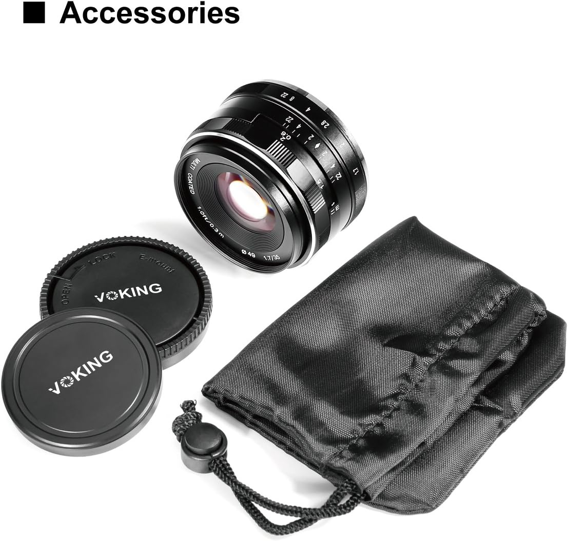Nеw Prоduсt Voking 35mm F1.7 Large Aperture Manual Fixed Lens APS-C for Sony E Mount Mirrorless Cameras NEX 3 3N 5 NEX 5T NEX 5R NEX 6 7 A6400 A5000 A5100 A6600 A6000 A6100 A6300 A6500 A3000