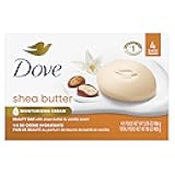 Beauty Bar Soap Shea Butter 4 Count for Nourished, Radiant Skin, Enriches Skin 3.75 oz