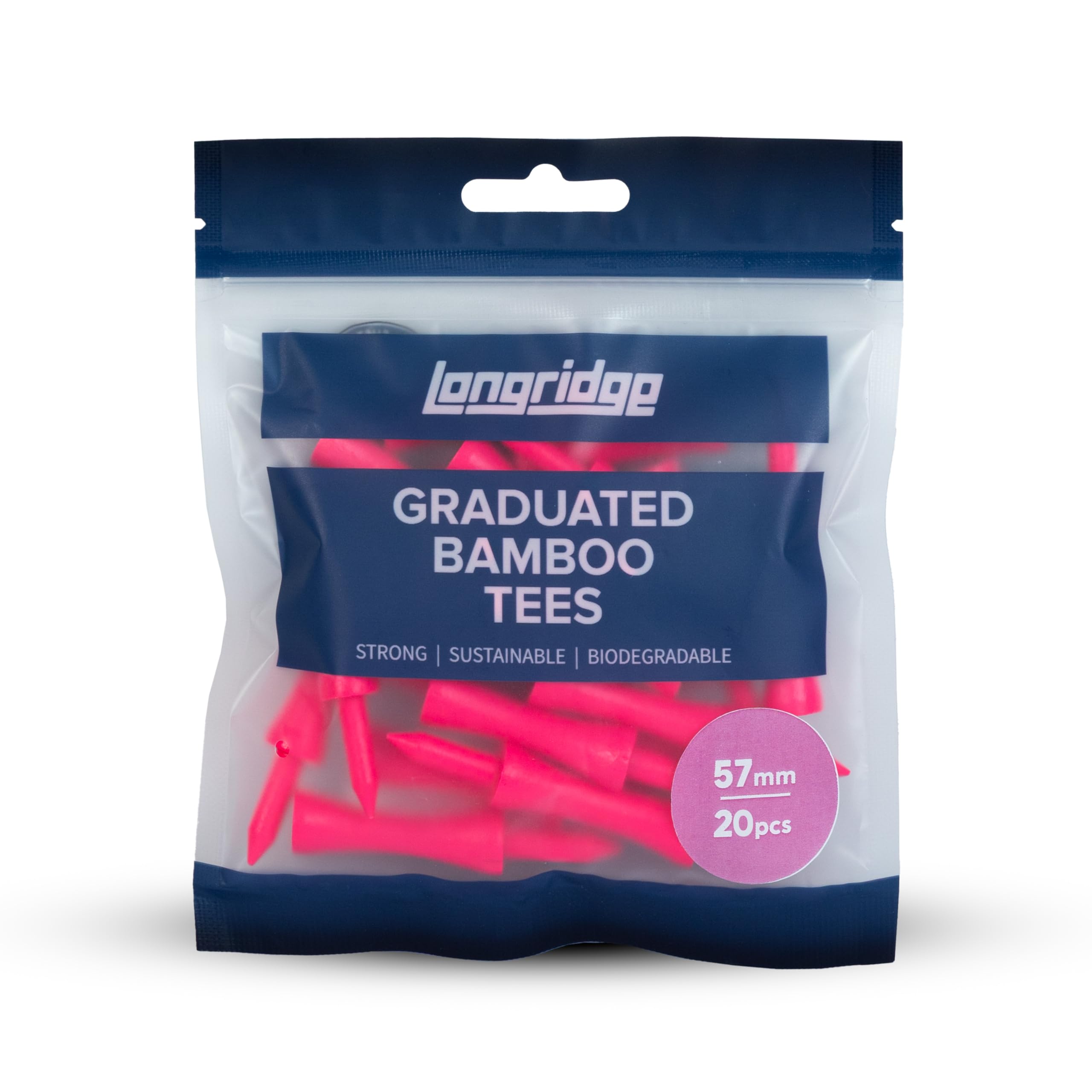 LONGRIDGE Tees de Bambú 57 mm 20 Unidades Rosa