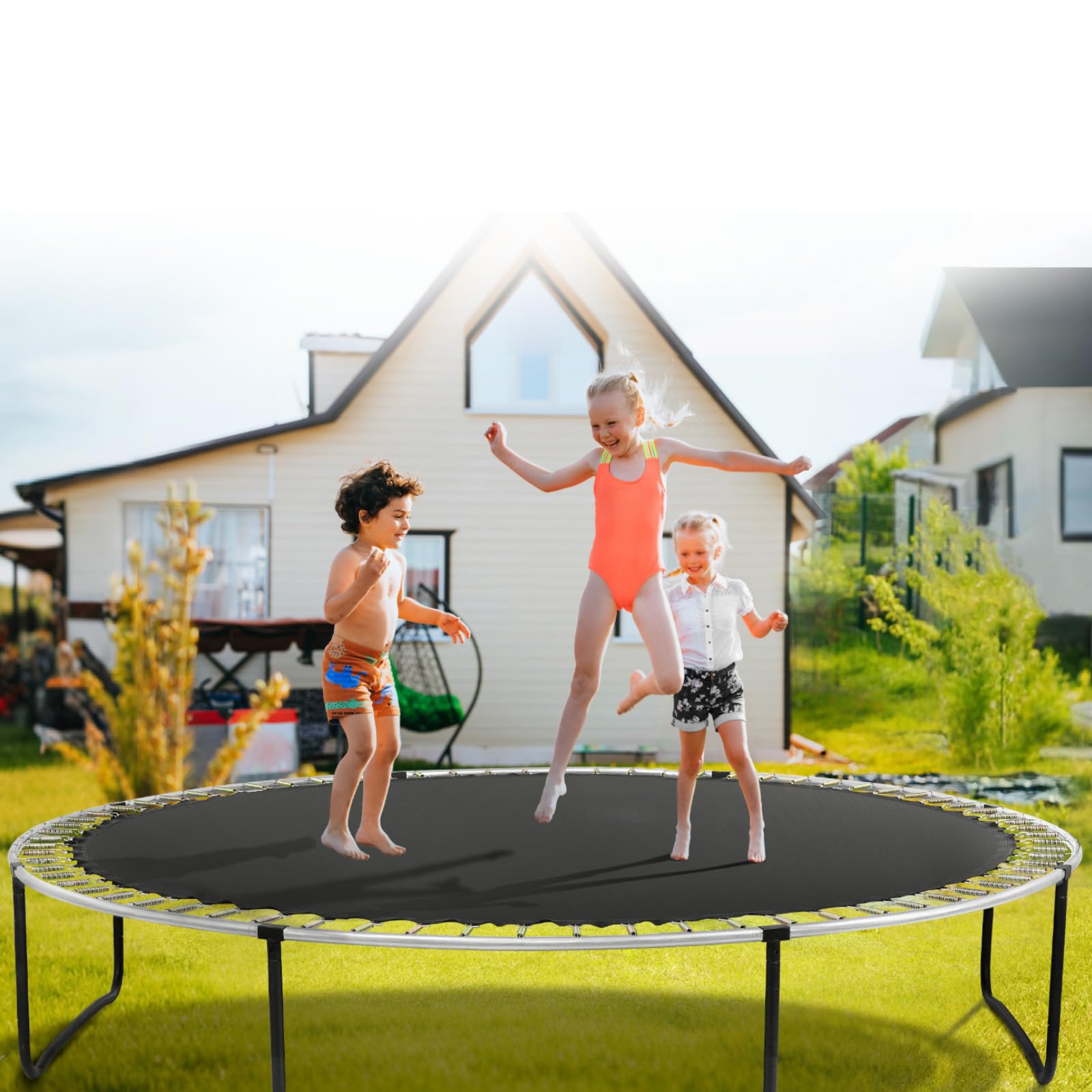 VEVOR Tappetino di Ricambio per Trampolino, Tappetino da Salto Universale Trampolino Rotondo 426 cm, Rinforza Tappetino Resistente ai Raggi UV, con Strumento Molla Anelli V, Molle 17,8 cm Lunghezza