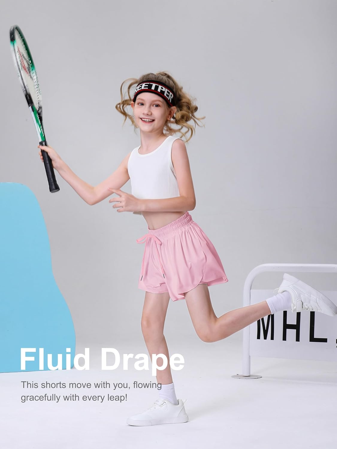 DIPUG Girls Butterfly Shorts with Pocket 2-in-1 Flowy Athletic Skots for Tennis Running Dance 5-16 - Image 5