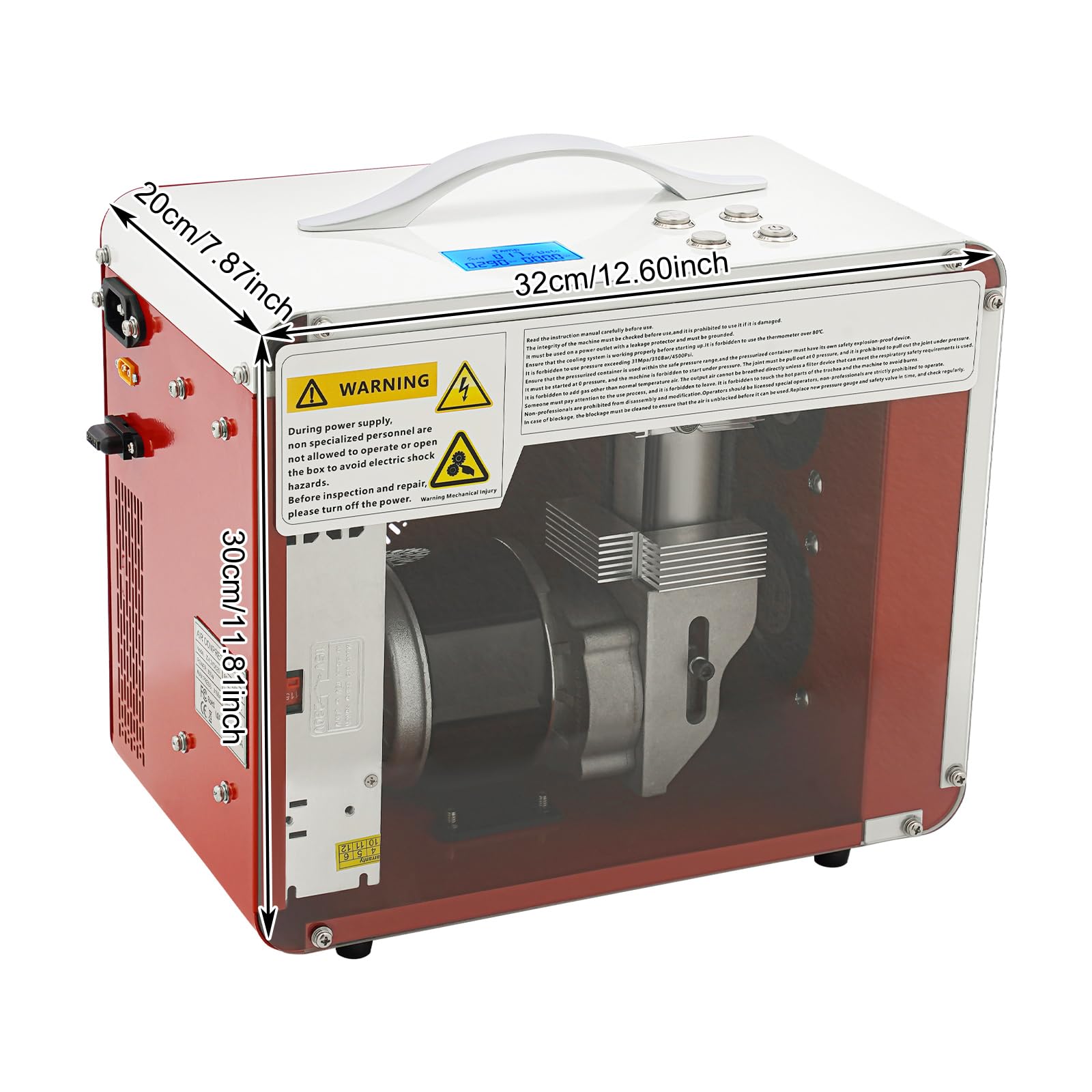 Compresor de aire portátil PCP 310bar, alimentado por 12V DC batería de coche o casa 230V AC, botellas de buceo, neumáticos de alto rendimiento, compresor de prueba de tuberías