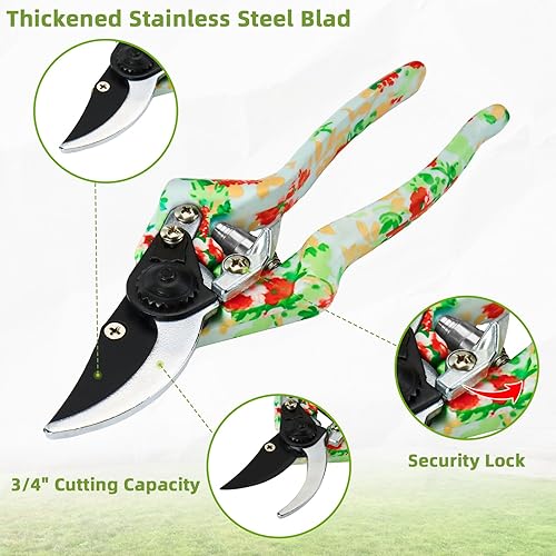 Miniatura 5 de Juego de herramientas de jardín de 10 piezas de alta resistencia floral para jardín, regalos de jardinería para mujeres y hombres, cumpleaños,