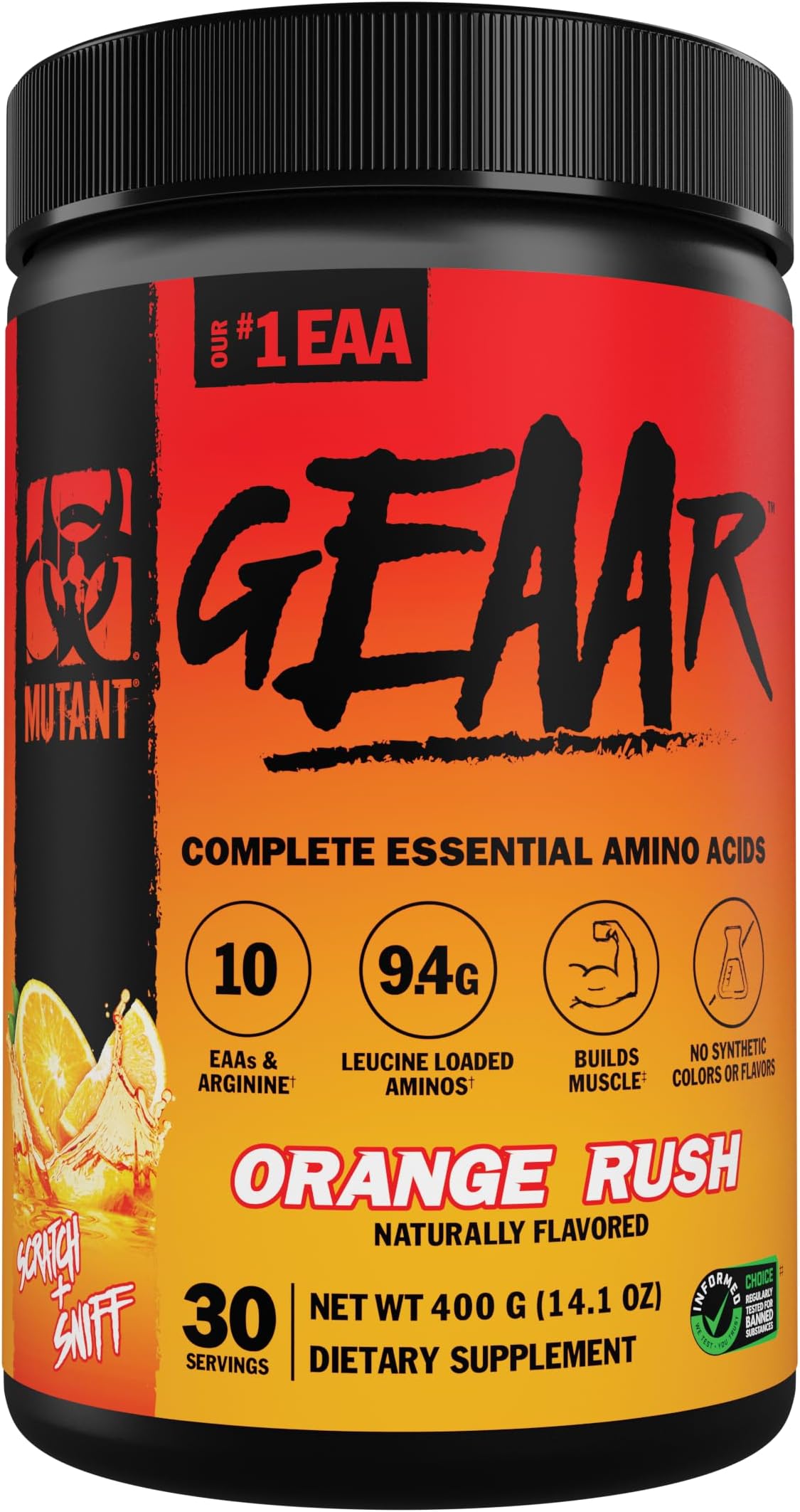 Mutant GEAAR 9.4g of EAA Powder + Arginine, 7g BCAAs, 4g