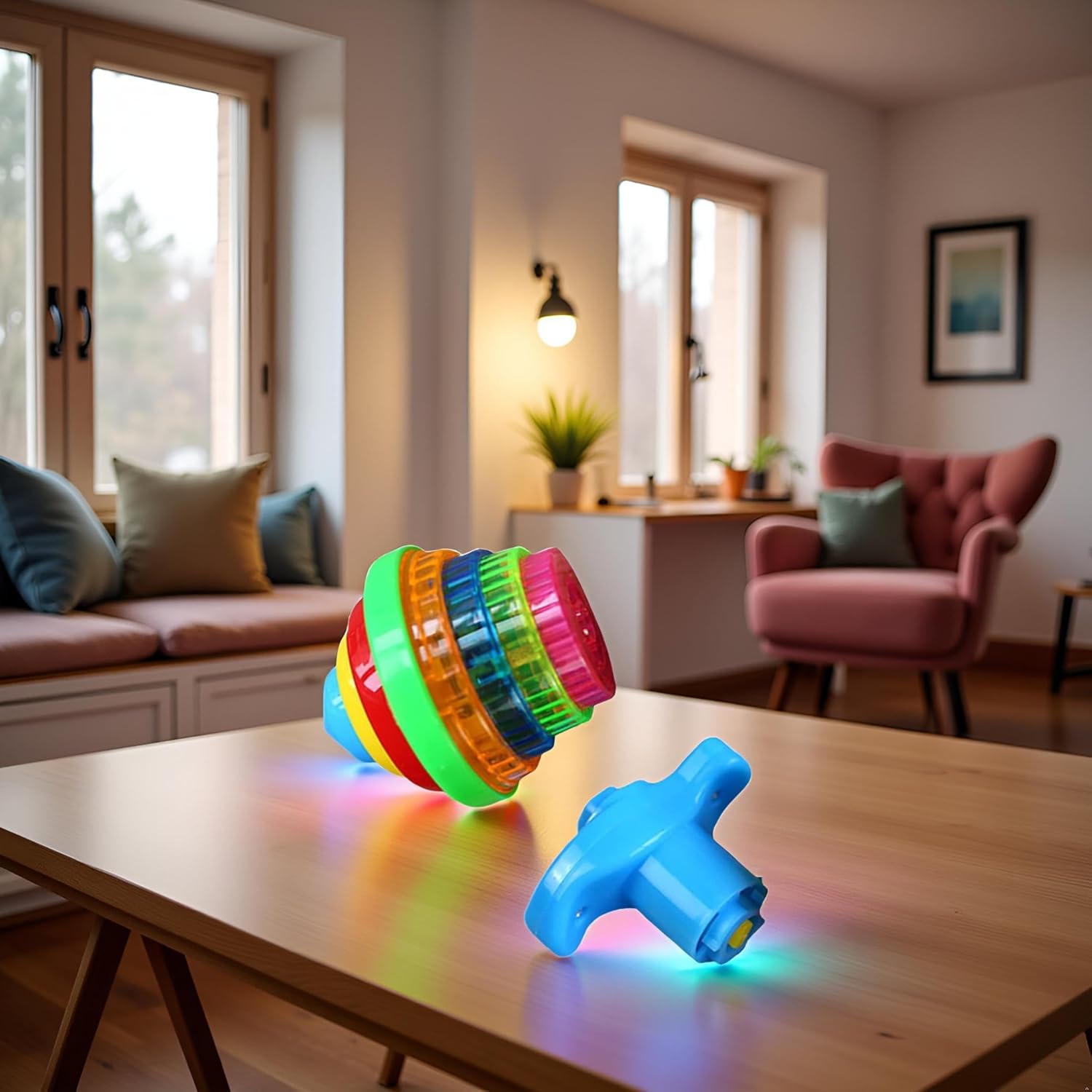 1Pc Multicolour Spinning Top Light up Flashing Spinning Tops Gyroscope with Light up Tops Spinner Light Up Spinning Top for Gift, Random Color Toddler