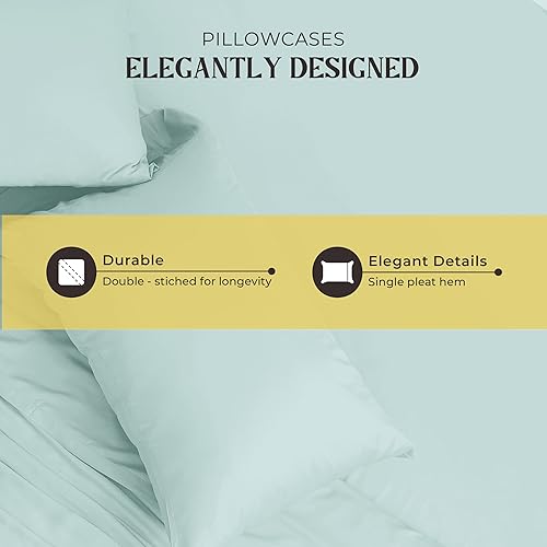 Miniatura 6 de MAYFAIR LINEN Juego de 2 fundas de almohada 100% de algodón egipcio, fundas de almohada de 1000 hilos tamaño Queenestándar, suaves y transpirables